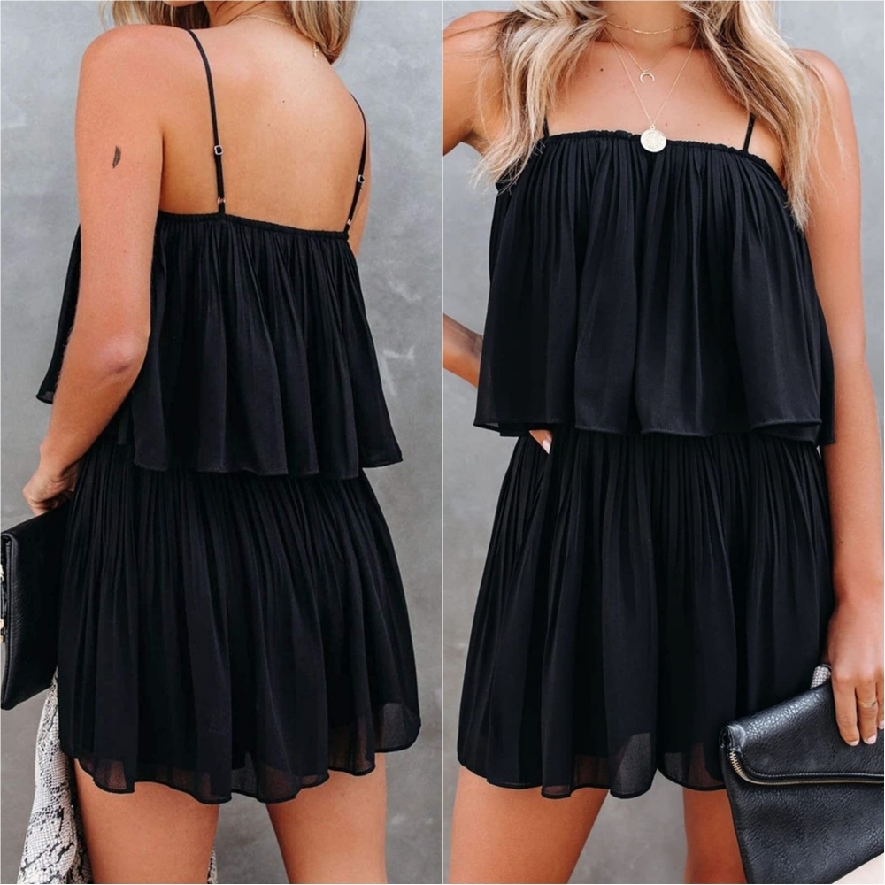 Luella Ruffle Romper - Black